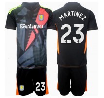 Aston Villa Emiliano Martinez #23 Bramkarskie Koszulka Wyjazdowa dzieci 2024-25 Krótki Rękaw (+ krótkie spodenki)